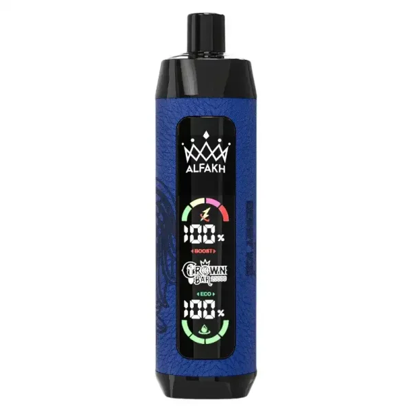 Al Fakher Crown Bar 20K (20000) Puffs Disposable Vape 30ML E-liquid Capacity LCD Screen Leather wrap Rechargeable 13 ALFAKH CROWN BAR 20000 Puffs disposable vape