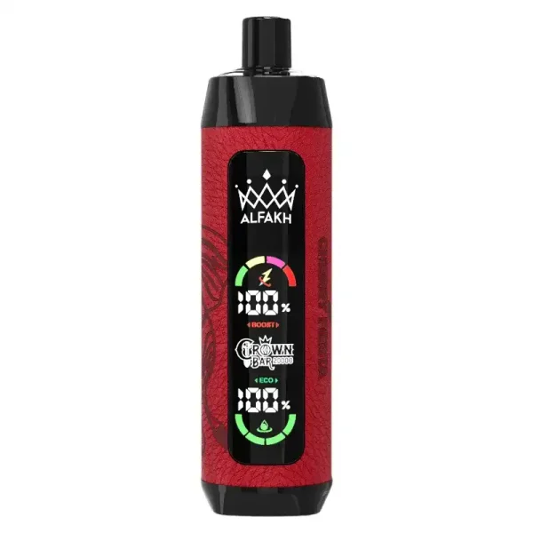 Al Fakher Crown Bar 20K (20000) Puffs Disposable Vape 30ML E-liquid Capacity LCD Screen Leather wrap Rechargeable 10 ALFAKH CROWN BAR 20000 Puffs disposable vape