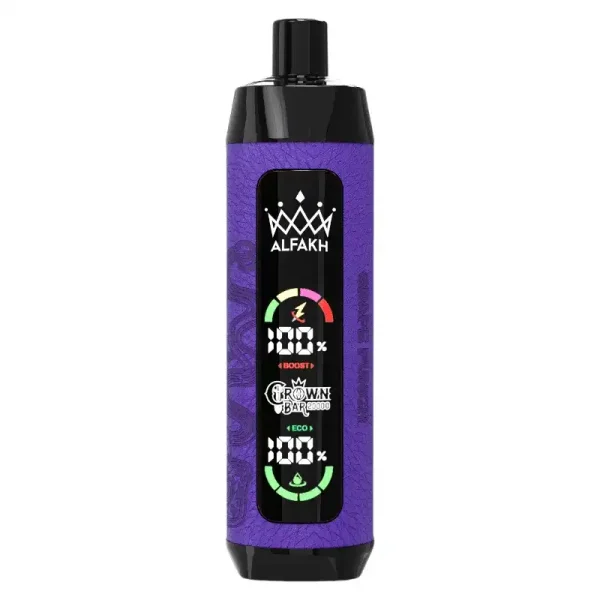 Al Fakher Crown Bar 20K (20000) Puffs Disposable Vape 30ML E-liquid Capacity LCD Screen Leather wrap Rechargeable 9 ALFAKH CROWN BAR 20000 Puffs disposable vape