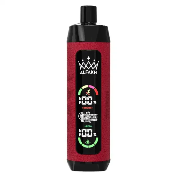 Al Fakher Crown Bar 20K (20000) Puffs Disposable Vape 30ML E-liquid Capacity LCD Screen Leather wrap Rechargeable 7 ALFAKH CROWN BAR 20000 Puffs disposable vape