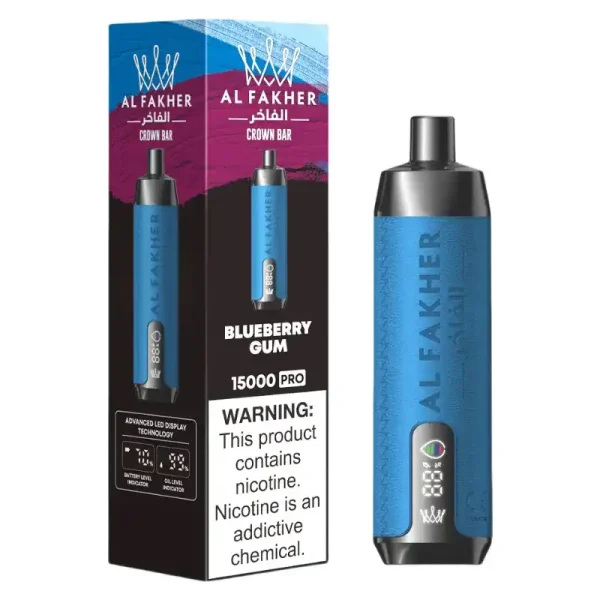 AL FAKHER CROWN BAR 15K(15000) Puffs 2% 5% Nicotine 20 ML of E-liquid Battery and Ejuice Display Battery Rechargeable (Type-C) Disposable Vape 7 AL Fakher Crown Bar 15K Pro 15000 Puffs 2% 5% Nicotine 18 ML of E-liquid Battery and Ejuice Display Battery Rechargeable (Type-C) Disposable Vape
