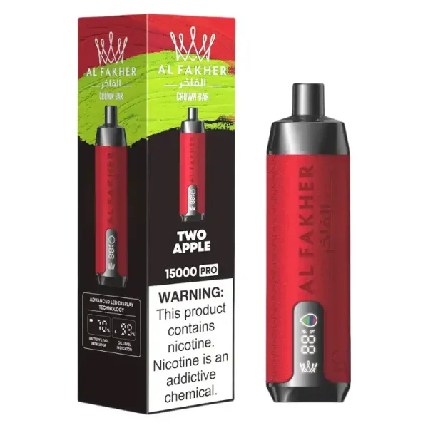 AL FAKHER CROWN BAR 15K(15000) Puffs 2% 5% Nicotine 20 ML of E-liquid Battery and Ejuice Display Battery Rechargeable (Type-C) Disposable Vape 18 AL Fakher Crown Bar 15K Pro 15000 Puffs 2% 5% Nicotine 18 ML of E-liquid Battery and Ejuice Display Battery Rechargeable (Type-C) Disposable Vape
