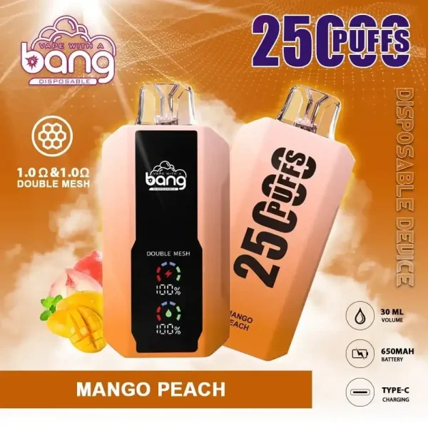 Bang 25K (25000) Puffs LCD Display 30ml E-liquid 650 mAh Battery 0% 2% 3% 5% Nicotine Disposable Vape 9 Bang 25K(25000) Puffs LCD Display 30ml E-liquid 650 mAh Battery 0% 2% 3% 5% Nicotine Disposable Vape