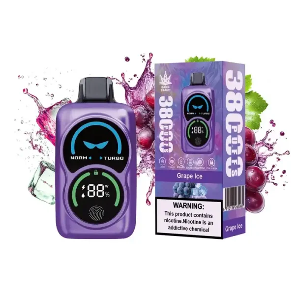 Bang Beach 38K (38000) Puffs Fingerprint LED Display 0% 2% 3% 5% Nicotine 38 Ml E-liquid Disposable Vape 2 Bang Beach 38K(38000) Puffs Fingerprint LED Display 0% 2% 3% 5% Nicotine 38 ml E-liquid Disposable Vape