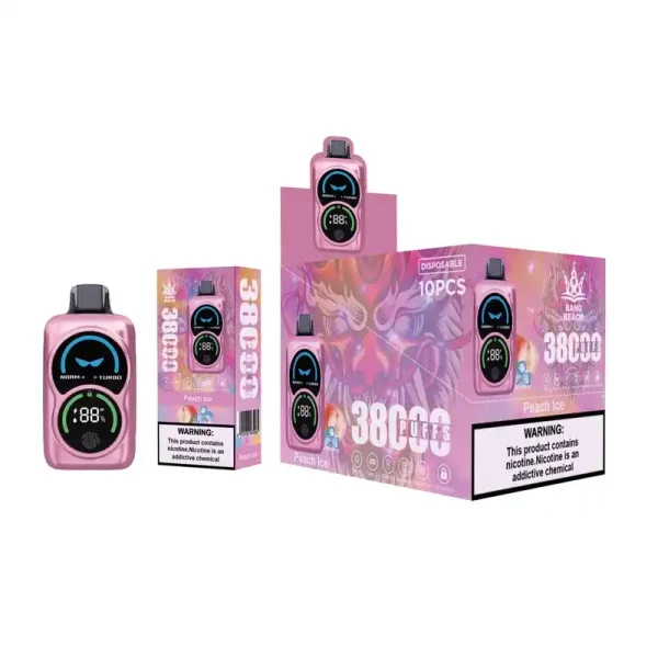 Bang Beach 38K (38000) Puffs Fingerprint LED Display 0% 2% 3% 5% Nicotine 38 Ml E-liquid Disposable Vape 9 Bang Beach 38K(38000) Puffs Fingerprint LED Display 0% 2% 3% 5% Nicotine 38 ml E-liquid Disposable Vape