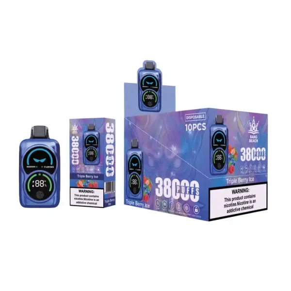 Bang Beach 38K (38000) Puffs Fingerprint LED Display 0% 2% 3% 5% Nicotine 38 Ml E-liquid Disposable Vape 4 Bang Beach 38K(38000) Puffs Fingerprint LED Display 0% 2% 3% 5% Nicotine 38 ml E-liquid Disposable Vape