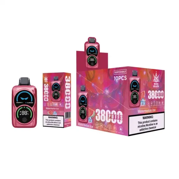 Bang Beach 38K (38000) Puffs Fingerprint LED Display 0% 2% 3% 5% Nicotine 38 Ml E-liquid Disposable Vape 3 Bang Beach 38K(38000) Puffs Fingerprint LED Display 0% 2% 3% 5% Nicotine 38 ml E-liquid Disposable Vape