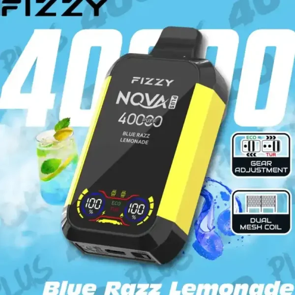 Fizzy Nova Plus 40K (40000) Puffs Blue Razz Lemonade – Premium Arctic Fruit Disposable Vape 1 Fizzy-Nova-Plus-40K-40000-Puffs-Disposable-Vape