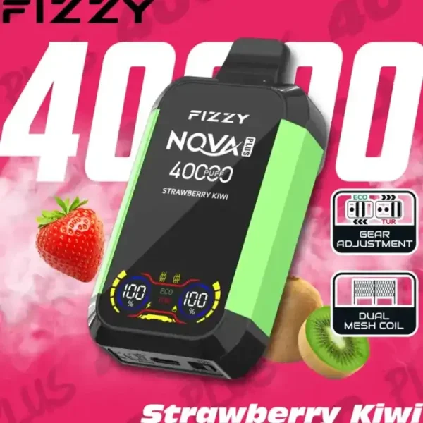 Fizzy Nova Plus 40K (40000) Puffs Strawberry Kiwi – Premium Arctic Fruit Disposable Vape 1 Fizzy-Nova-Plus-40K-40000-Puffs-Disposable-Vape