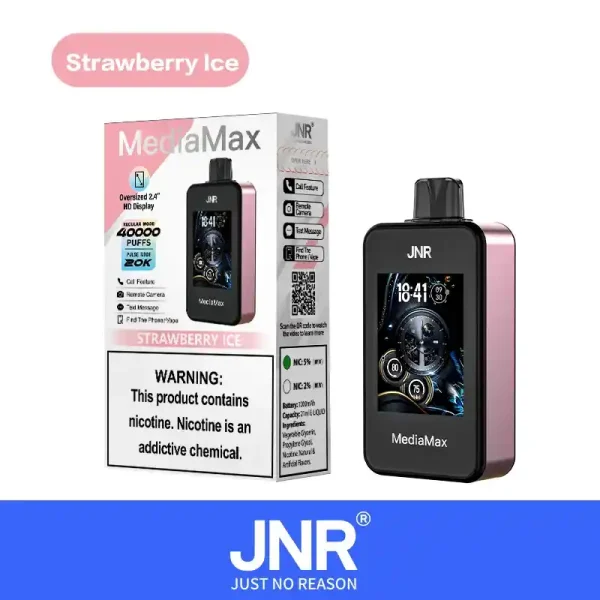 JNR Media Max 40K (40000) Puffs 2.4-Inch Large Screen And Phone Function 5% Nicotine 21mL E-liquid Disposable Vape 10 JNR Media Max 40K (40000) Puffs 2.4-Inch Large Screen And Phone Function 5% Nicotine 21mL E-liquid Disposable Vape