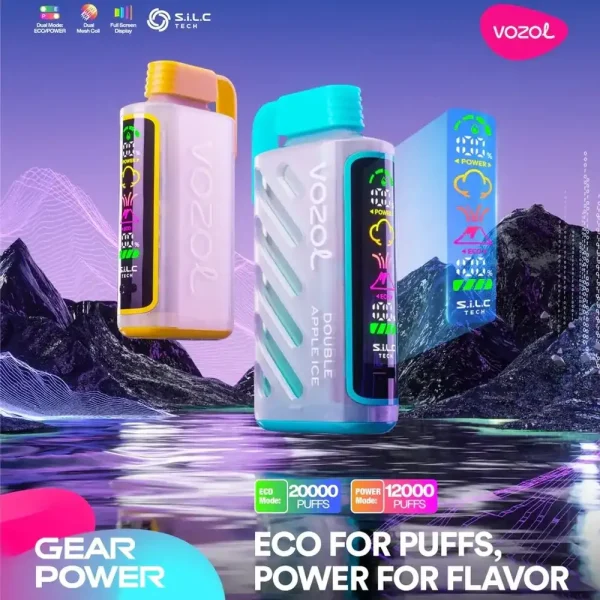Vozol Gear Power 20K (20000) Puffs Full Screen Display 20mL E-liquid 2% 5% Nicotine USB Type-C Charging Disposable Vape 1 Vozol Gear Power 20K (20000) Puffs Full Screen Display 20mL E-liquid 2% 5% Nicotine USB Type-C Charging Disposable Vape