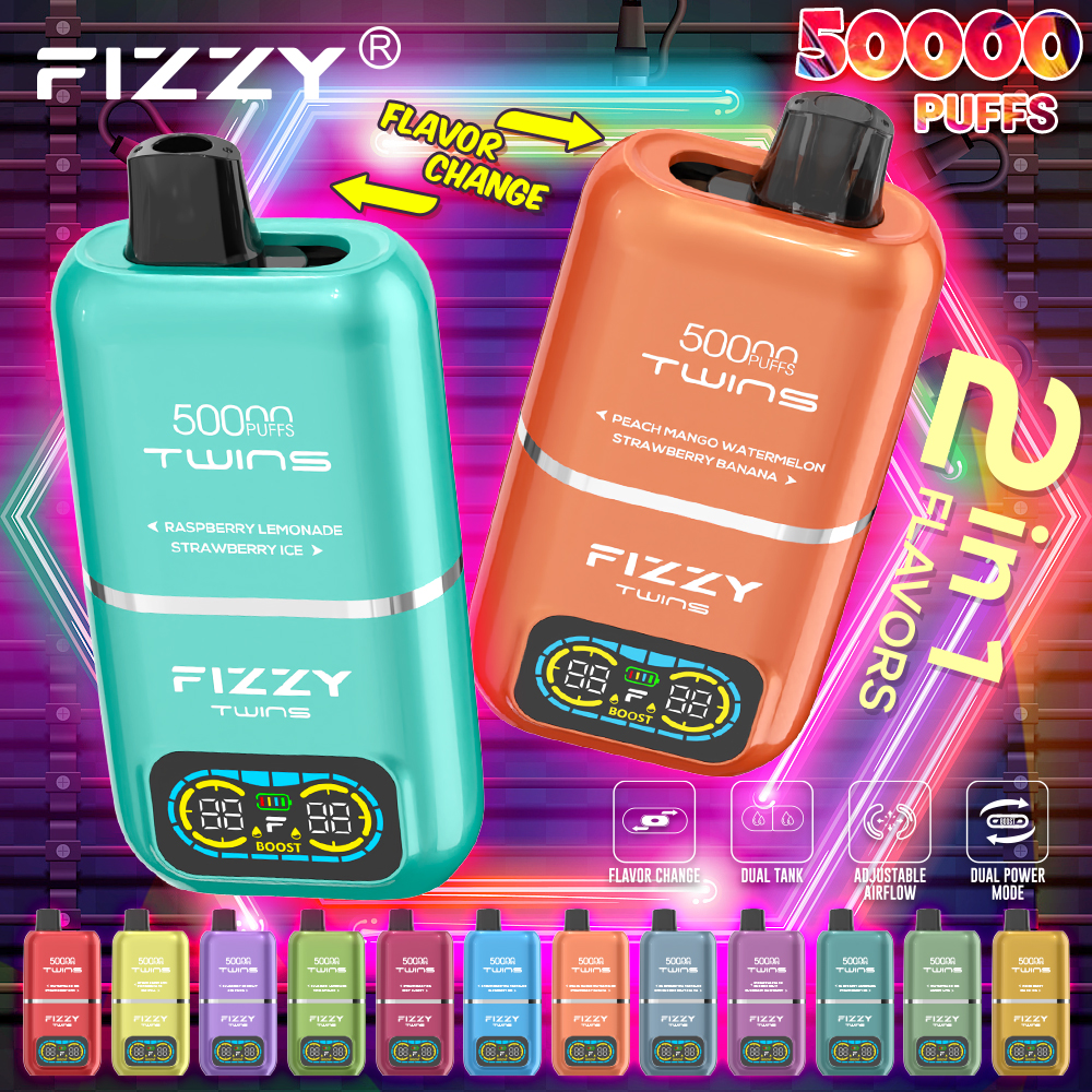 FIZZY TWINS 50K: Double the Flavor! Double the Vapor! Double the Thrills! The Ultimate Disposable Vape Experience! vape-site.com