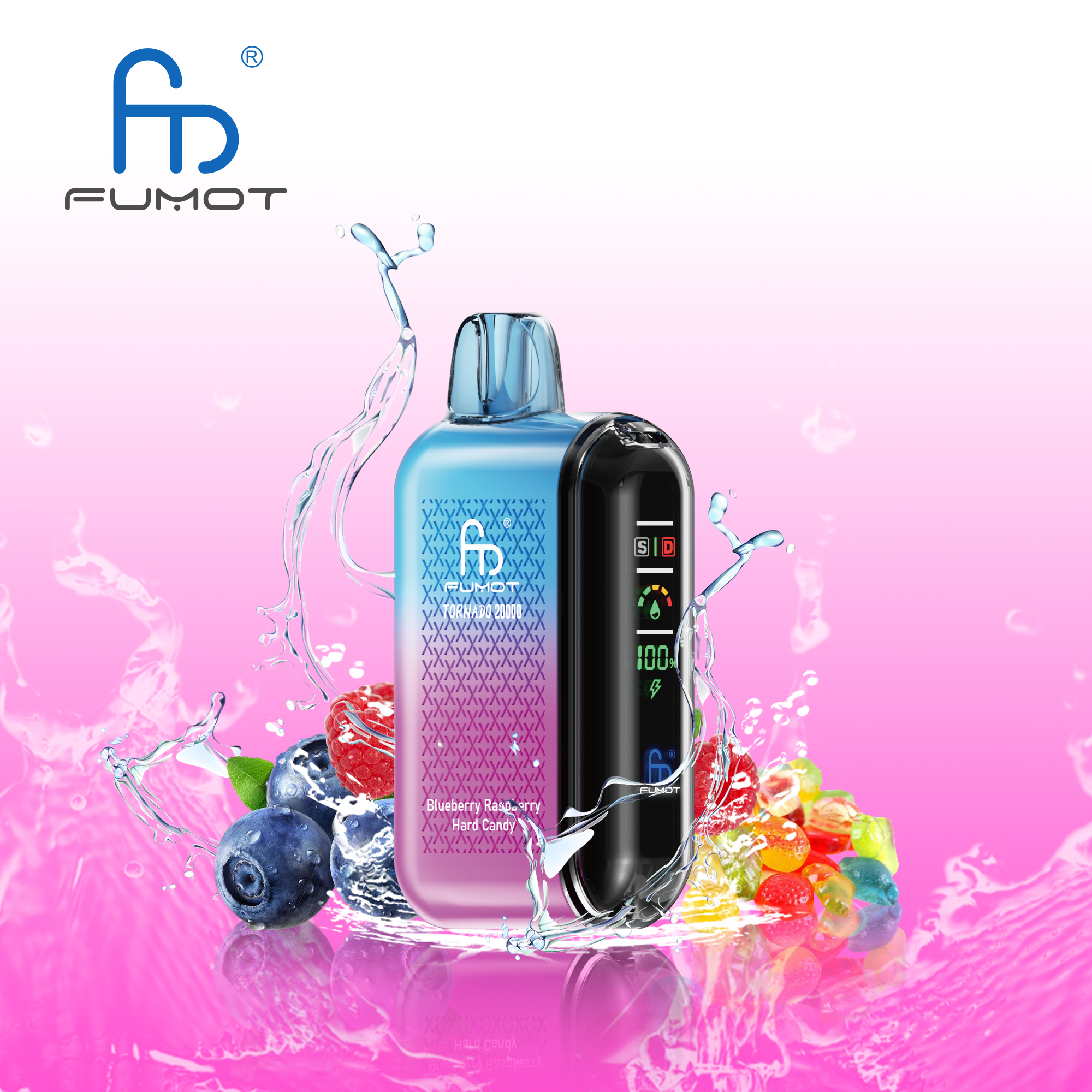 vape-site.com Randm Tornado 20K(20000) Puffs LCD Screen 28ML of E-liquid Metal Painting Craft Disposable Vape