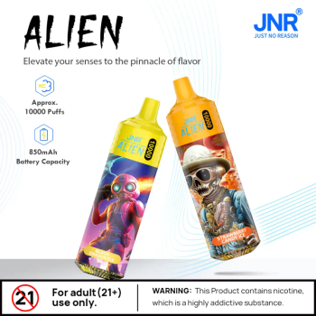 JNR Alien 10K(10000) puffs 2% 5% Nicotine 20ML E-liquid 850mAh Rechargeable Battery LED (RGB) Lights Disposable Vape