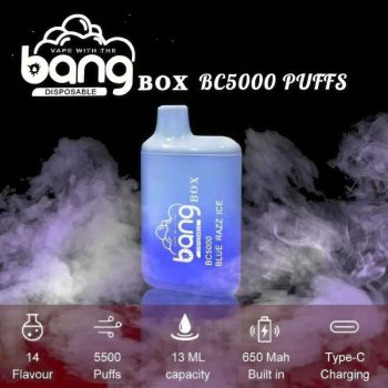 Bang BC 5K(5000) Puffs 2% 5% Nicotine 13ml E-liquid Type C Charging Disposable Vape Pen