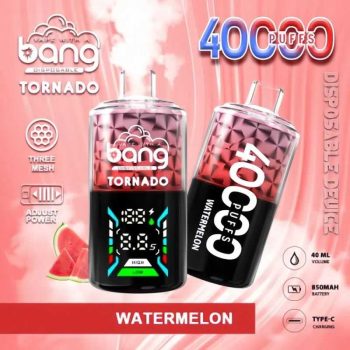 Bang Tornado 40K(40000) Puffs Large Smoke DTL Smart LED Display 0% 2% 3% 5% Nicotine 40mL E-liquid Disposable Vape