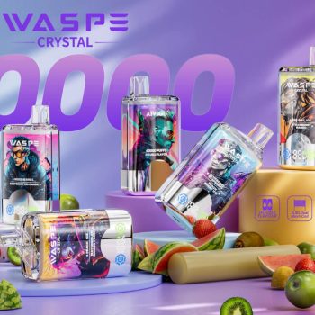 WASPE Crystal Double Flavors 40K(40000) Puffs 32mL e-liquid 0% 2% or 5% Nicotine Smart LED Display Type-C charging Disposable Vape